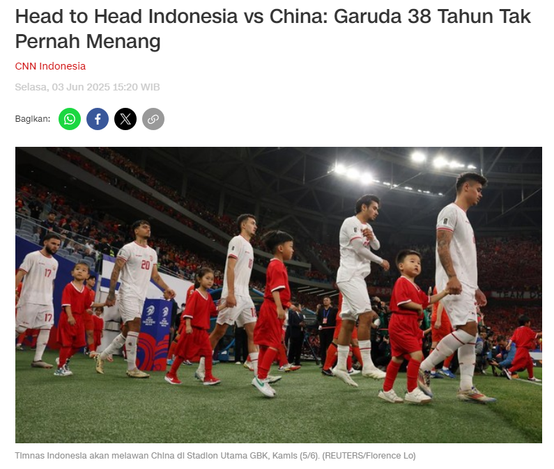 华体会体育品牌-印尼媒：主场作战誓破38年枷锁，中国队做客首要目标避免崩盘